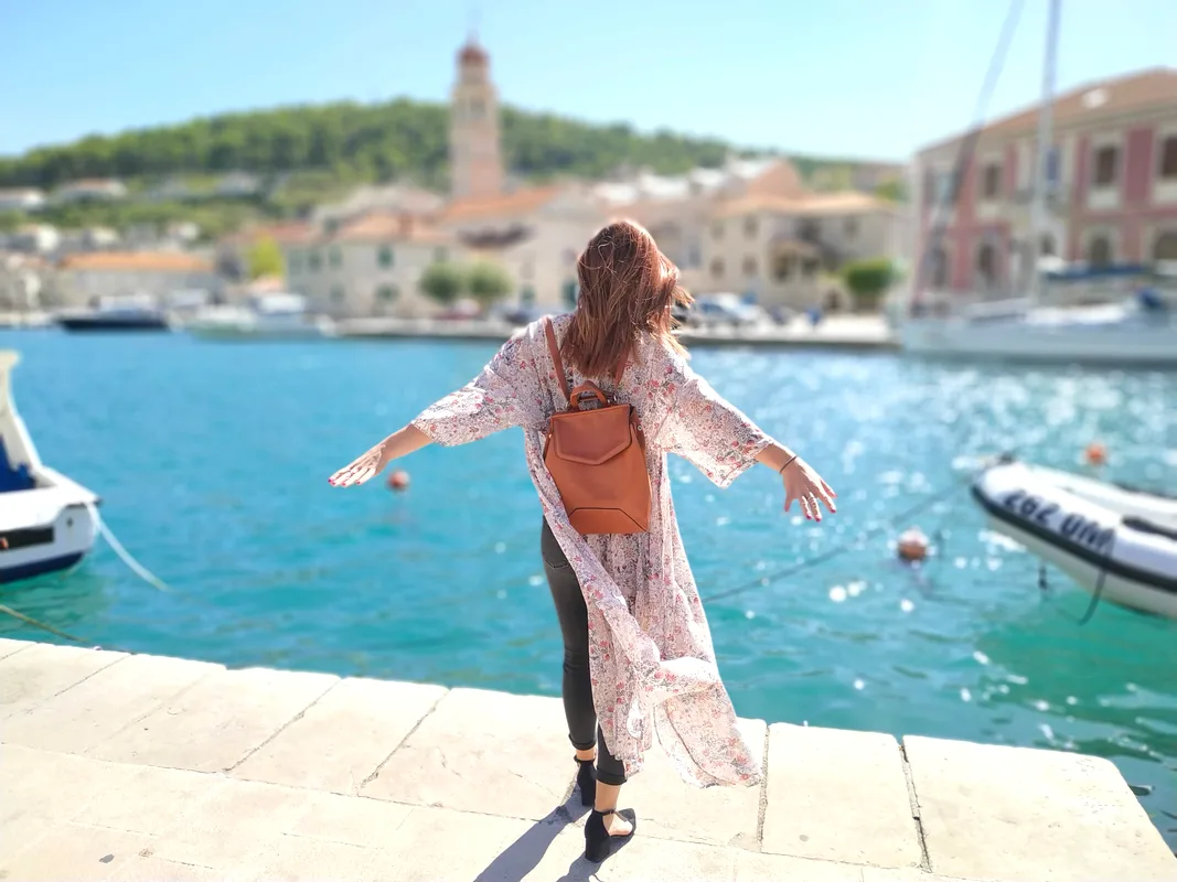 Retreat guest at Pučišća harbour, Brač Island, Croatia