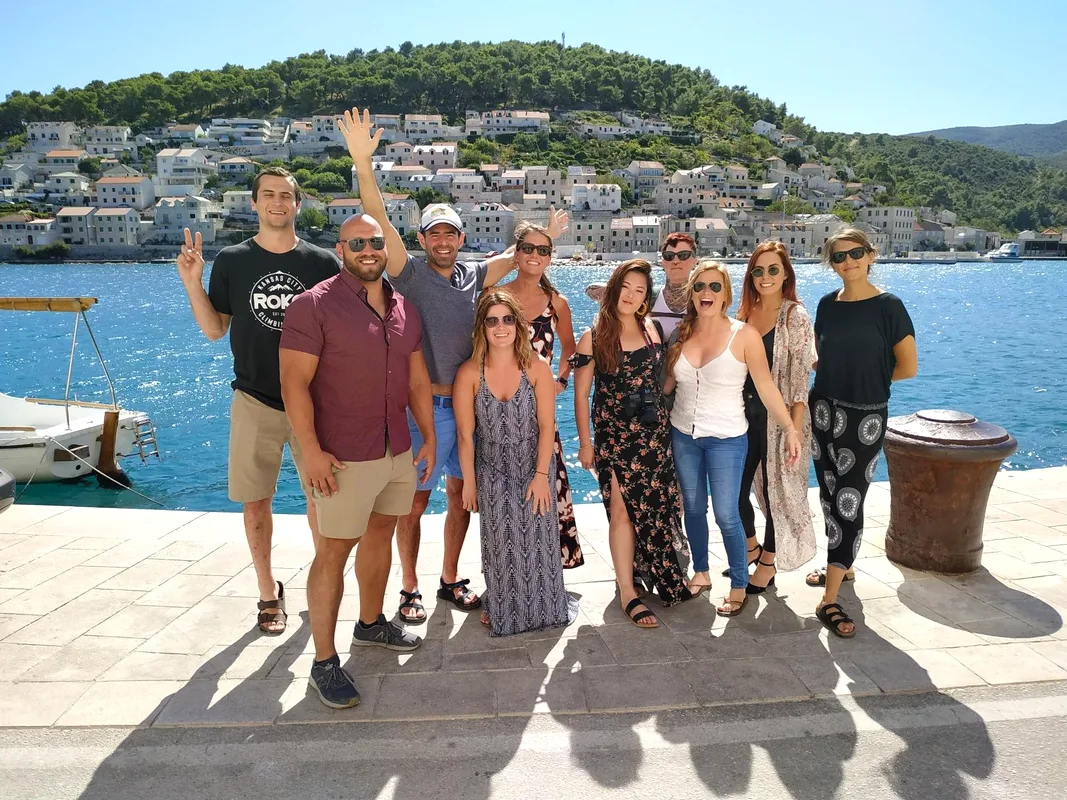 Retreat group at Pučišća harbour, Brač Island, Croatia