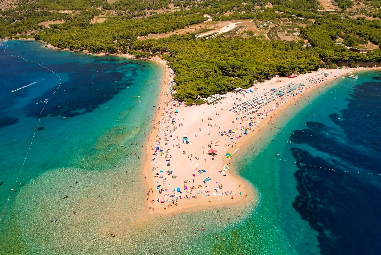 Zlatni Rat, the Golden Horn beach on Brač Island, Croatia