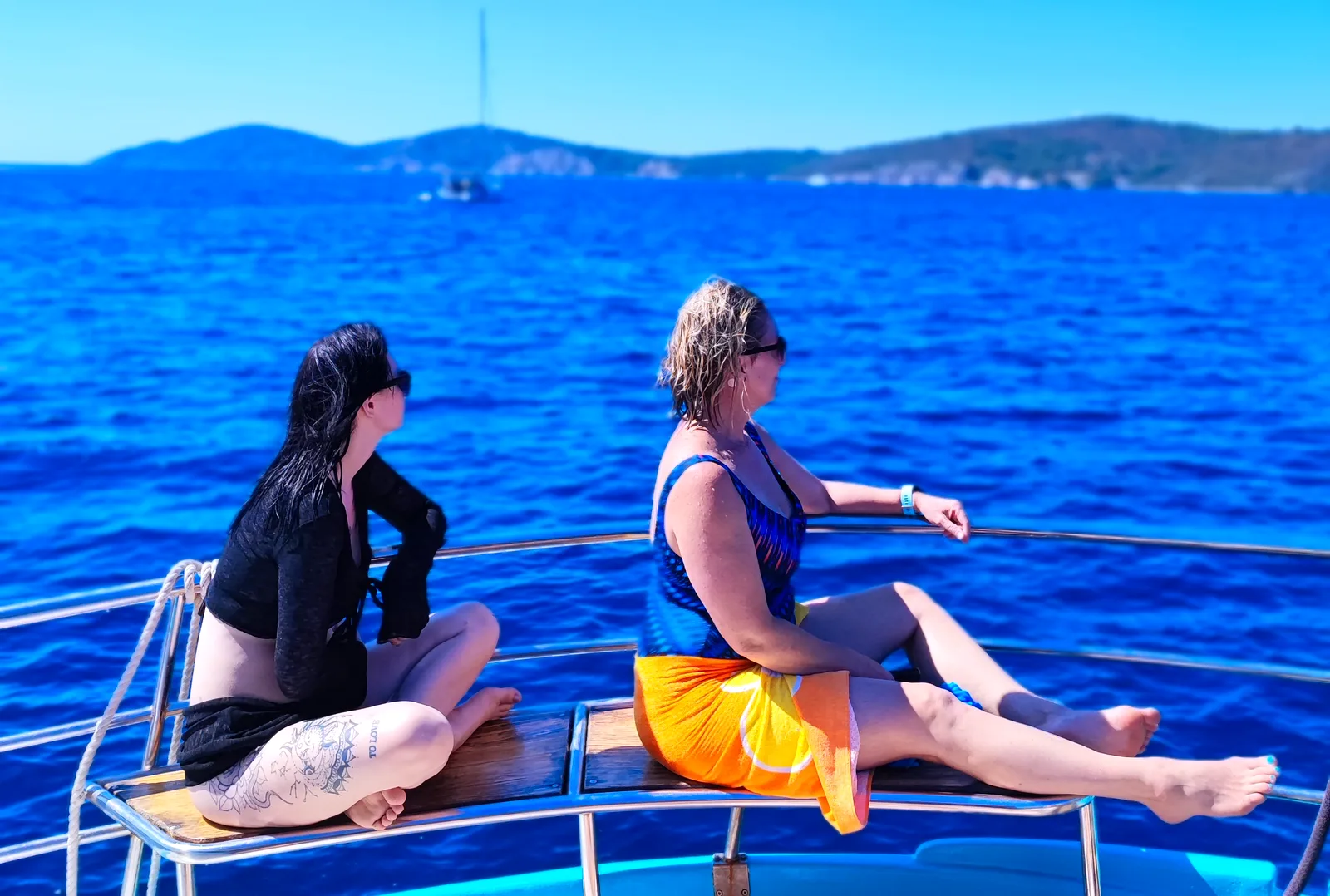 Boat trip through the Pakleni Islands archipelago near Hvar Town, Croatia
