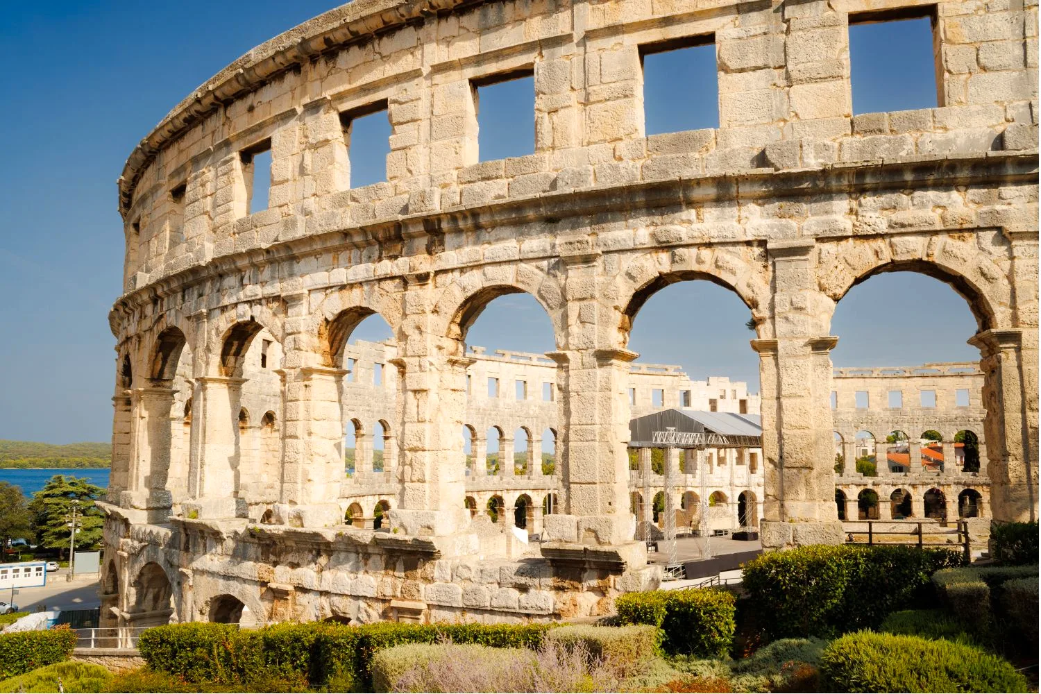The ancient Roman amphitheatre in Pula, Istria, Croatia