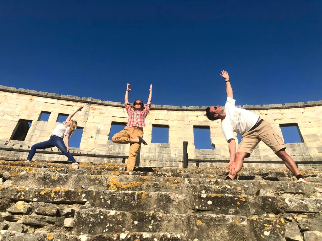 Visiting the Roman amphitheatre in Pula, Istria, Croatia