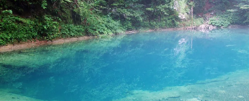 Turquoise mountain lake in Risnjak National Park, near Vinodol Valley, Croatia