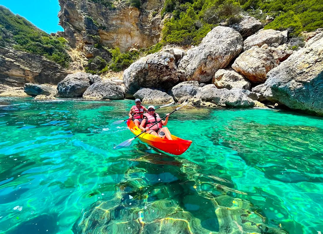 Sea kayaking at Cala de la Granadella, Costa Blanca, Spain
