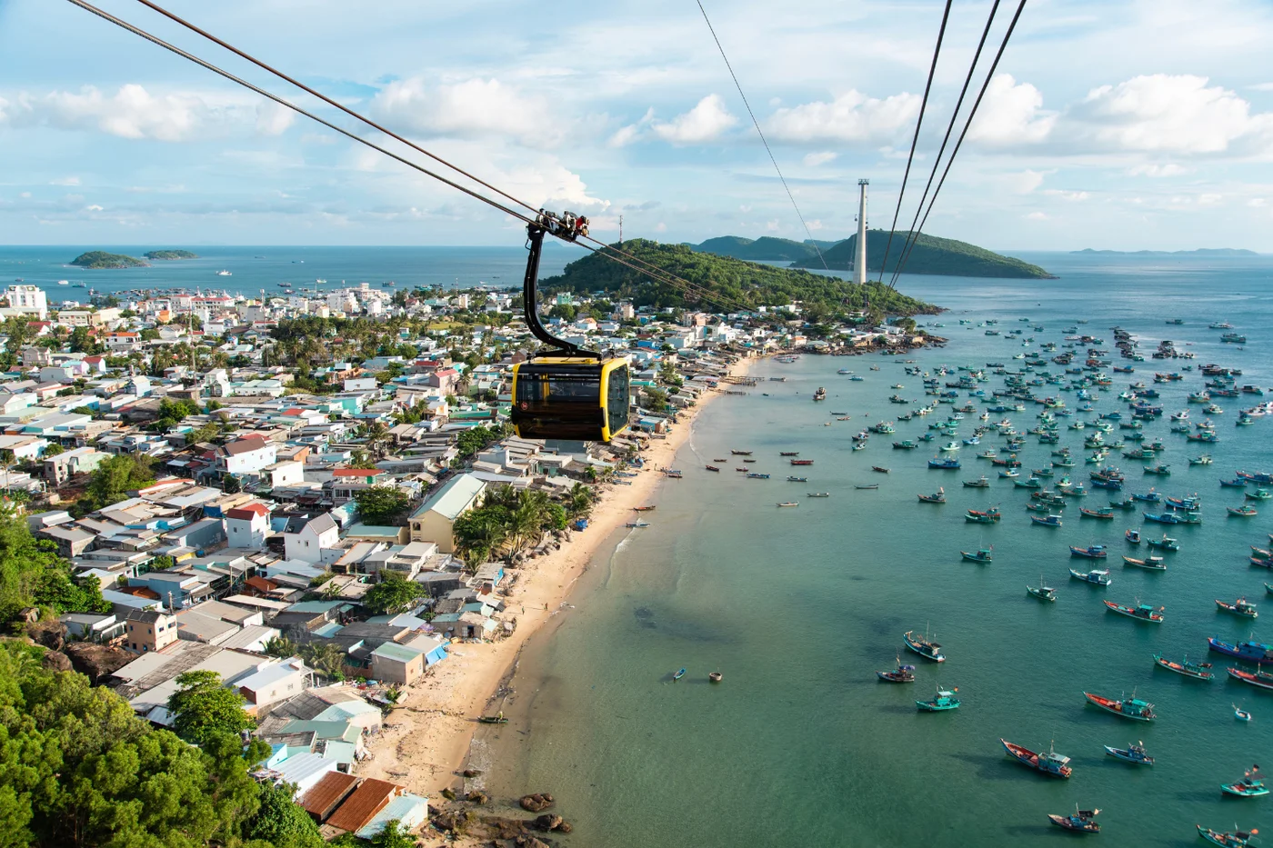The Hon Thom cable car over Duong Dong, Phu Quoc, Vietnam