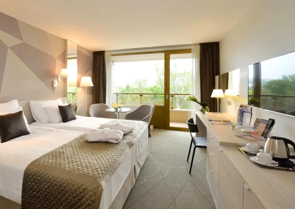 Guest room with balcony at Ensana Thermal Margaret Hotel, Budapest