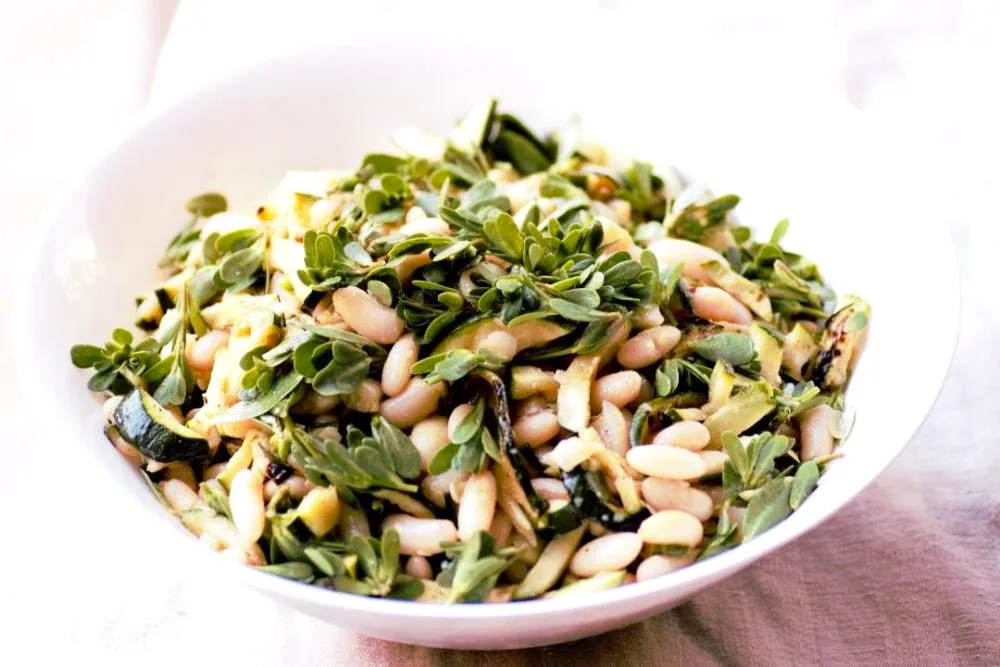 White bean, zucchini and portulaca salad, a Tuscan dish at Il Risveglio