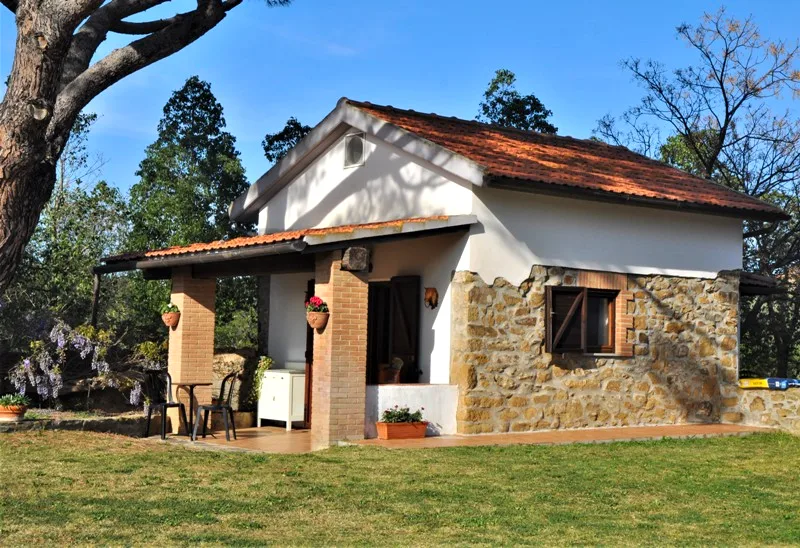 Renovated guest cottage exterior at Il Risveglio, Tuscany