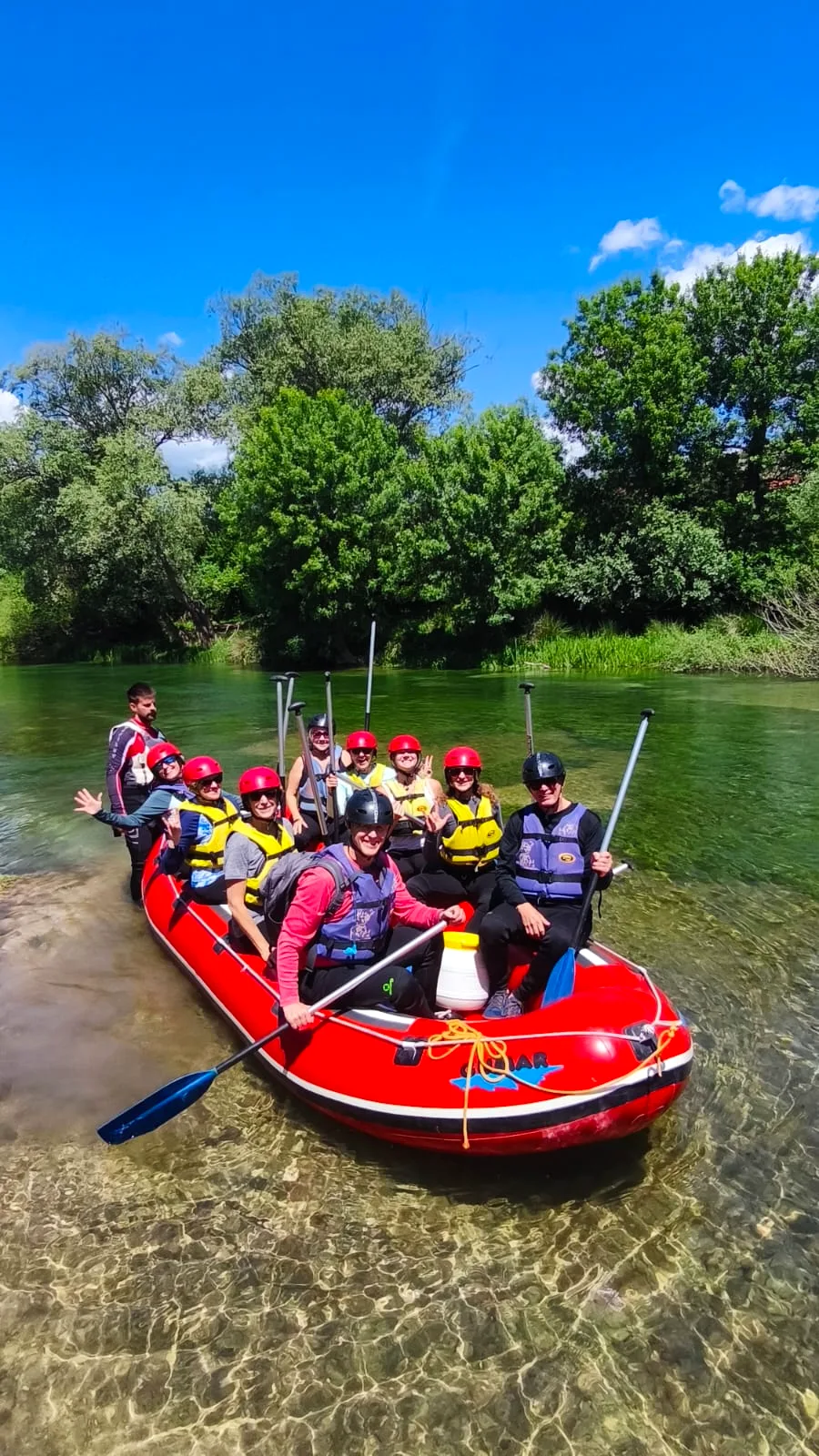 Retreat group rafting on a clear Croatian river — Best of Croatia with AnneMarie